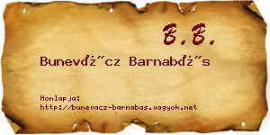 Bunevácz Barnabás névjegykártya
