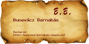 Bunevácz Barnabás névjegykártya