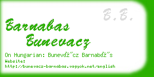 barnabas bunevacz business card
